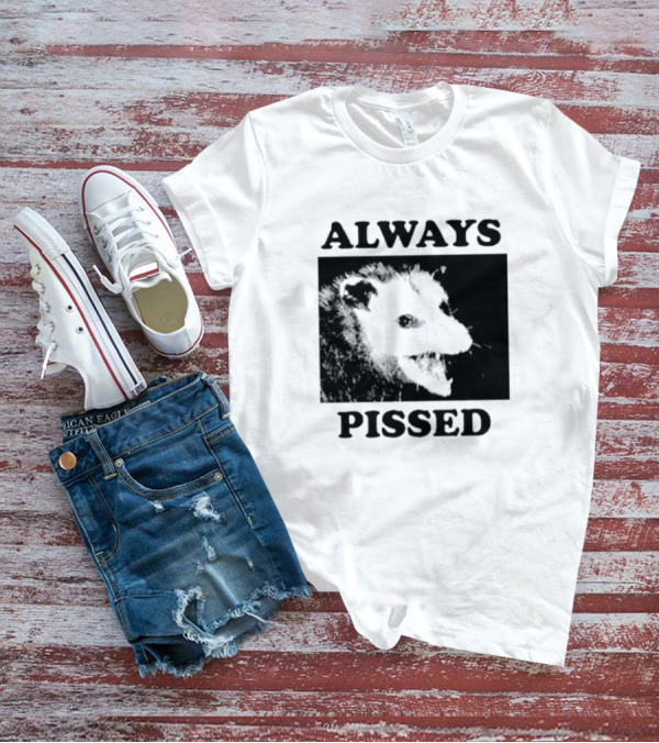 Opossum Always Pissed Black-and-White T-Shirt