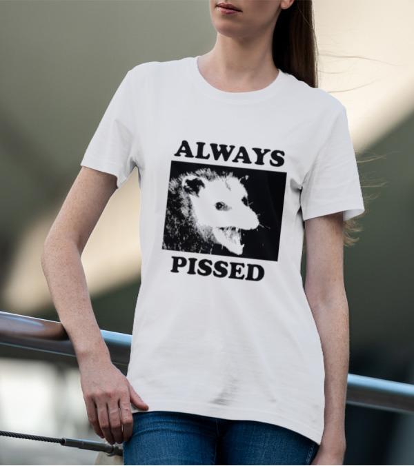 Opossum Always Pissed Black-and-White T-Shirt