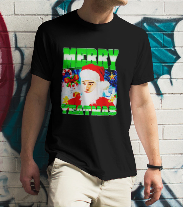 Rapper Yeat Santa Merry Yeatmas Funny Christmas Holiday T-Shirt