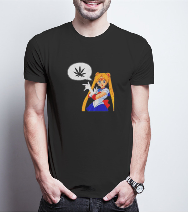 Sailor Moon Marijuana Speech Bubble Iconic Character T-Shirt