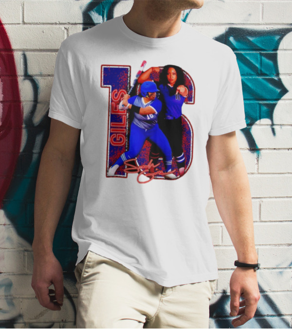 Giles 16 Softball Players Signature Sam Lodge Jessup T-Shirt