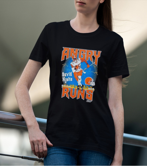 Angry Runs David Njoku Cleveland Browns Football T-Shirt