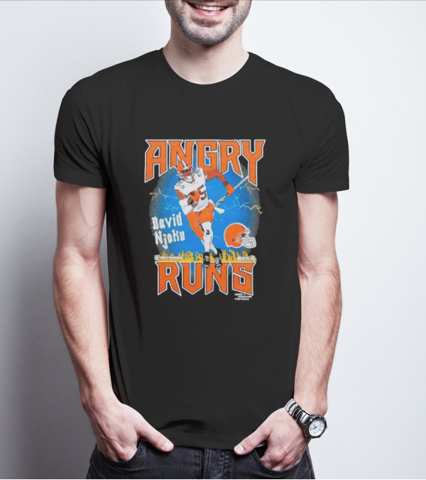 Angry Runs David Njoku Cleveland Browns Football T-Shirt