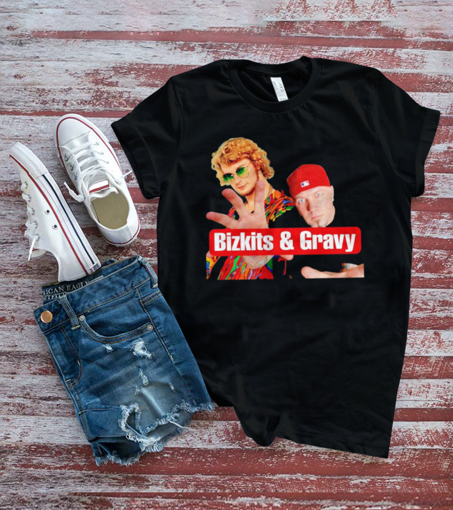 Bizkits And Gravy Funny Meme Parody With Colorful Characters T-Shirt