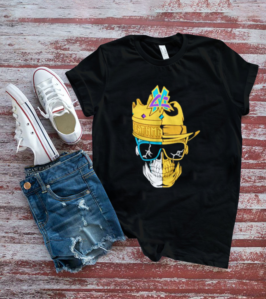 Matt Cardona Deathmatch God Crowned Skull With Sunglasses And Crown Split T-Shirt