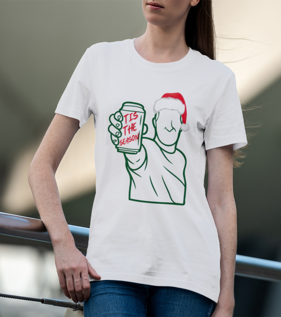 Tis The Season Beer Santa Hat Cheers T-Shirt