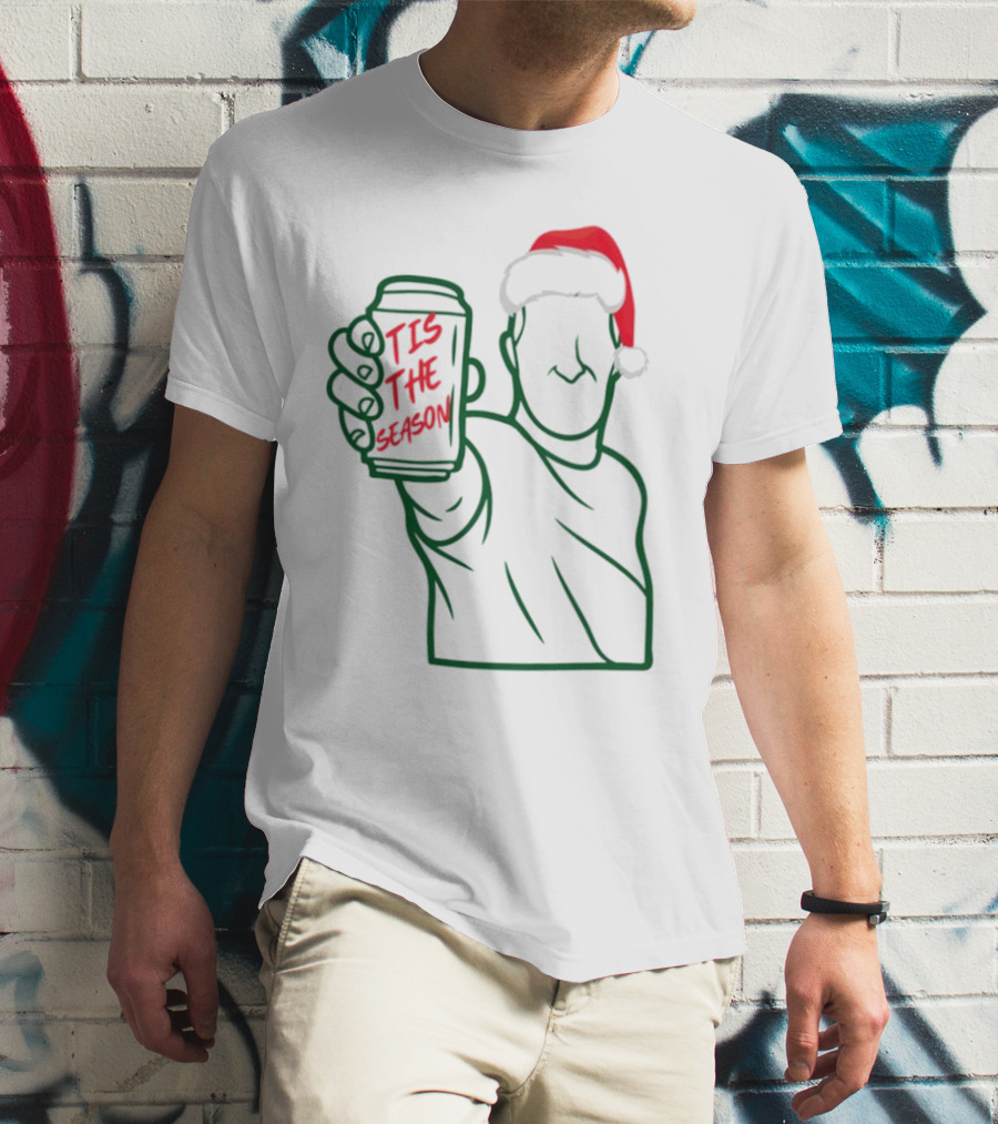Tis The Season Beer Santa Hat Cheers T-Shirt