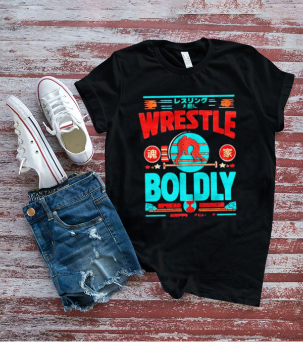 Wrestle Boldly Spread Kindness Wrestling Iconic Symbols T-Shirt
