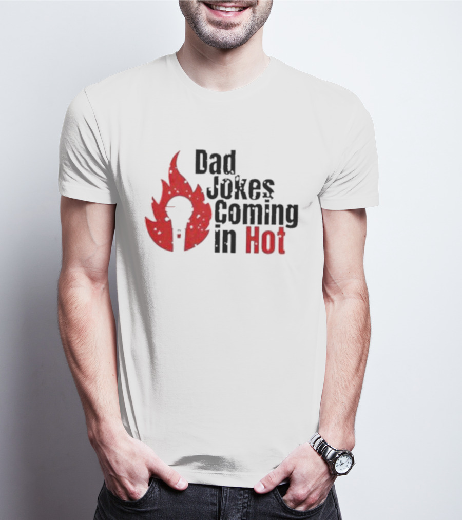 Dad Jokes Coming In Hot With Red Microphone Flame T-Shirt