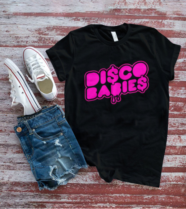 Disco Babies Neon Pink Dripping Dollar Sign Remix T-Shirt