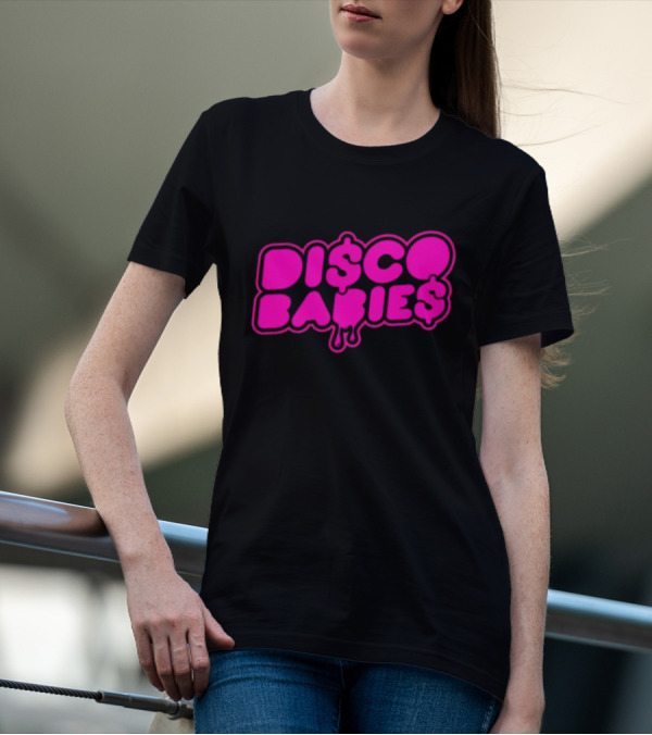 Disco Babies Neon Pink Dripping Dollar Sign Remix T-Shirt