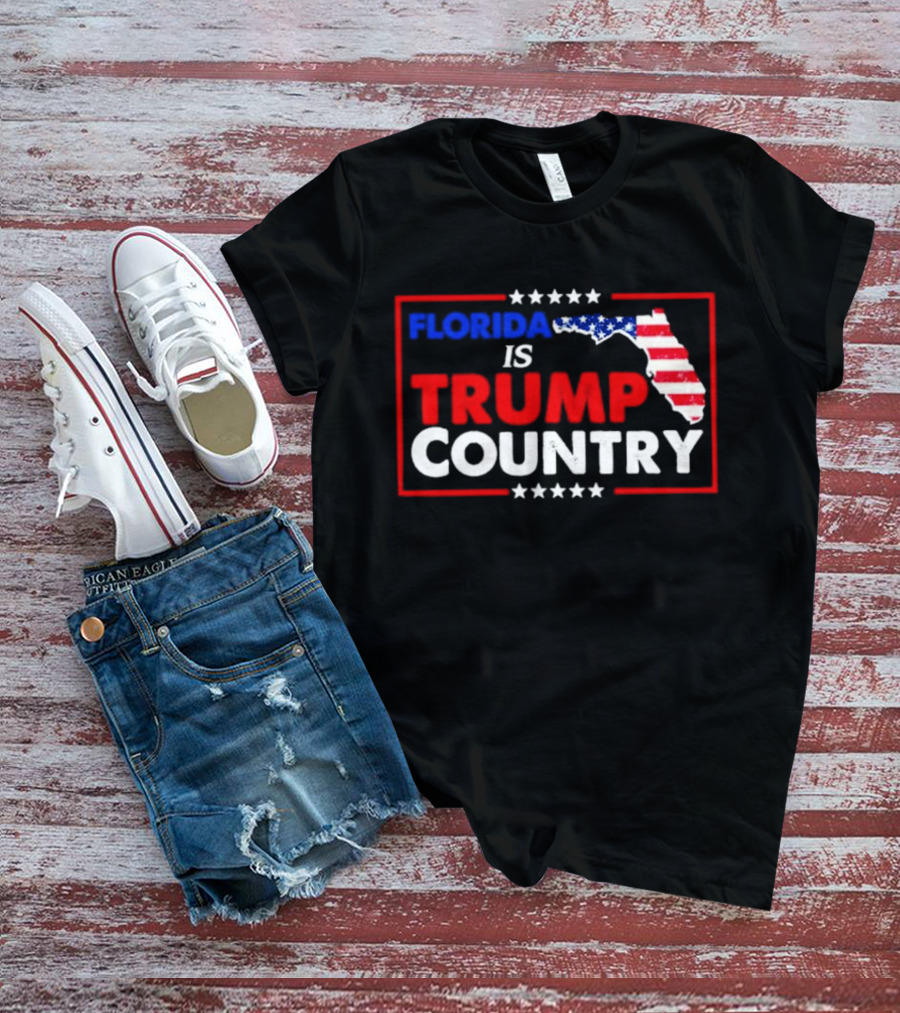 Florida Is Trump Country USA Flag Map Stars T-Shirt