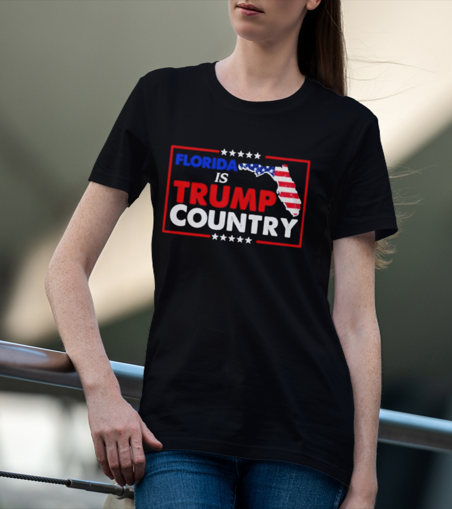 Florida Is Trump Country USA Flag Map Stars T-Shirt