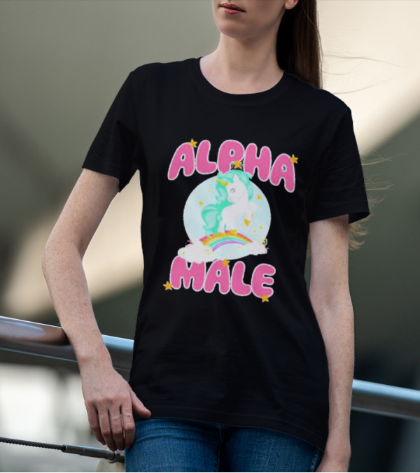 Alanalintao Alpha Male Unicorn Rainbow Stars T-Shirt