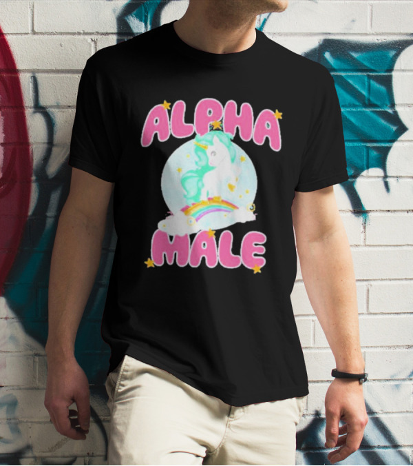 Alanalintao Alpha Male Unicorn Rainbow Stars T-Shirt