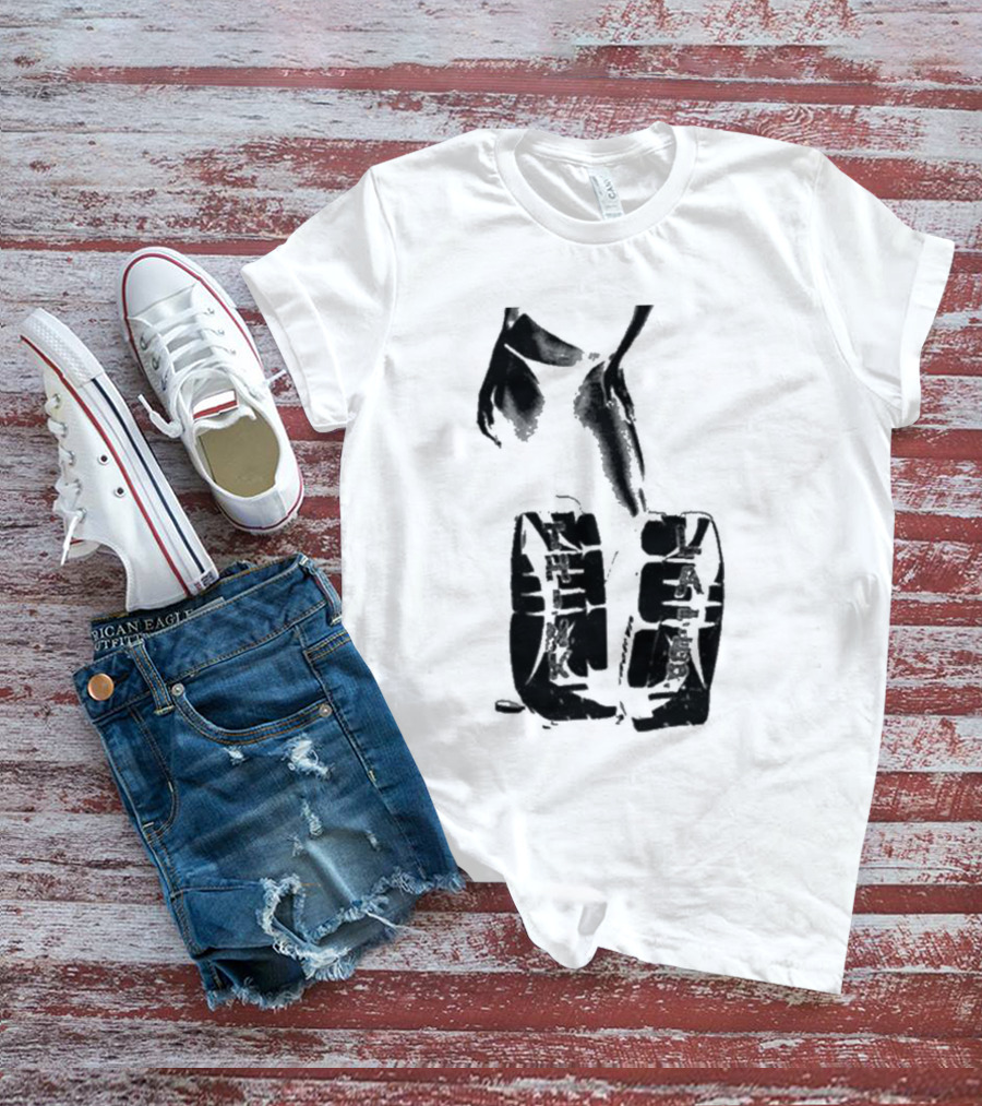 Tatemcrae Think Later Bold Legs Striking Pose In Monochrome T-Shirt