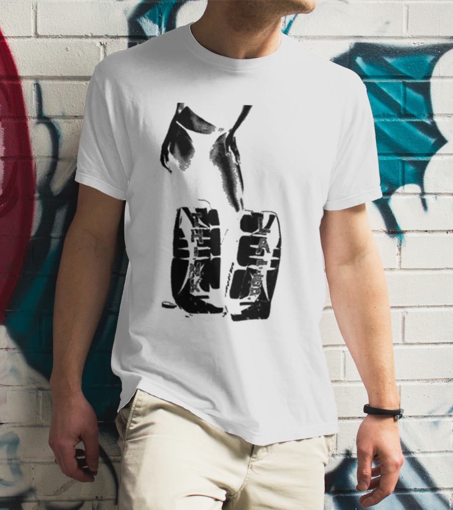 Tatemcrae Think Later Bold Legs Striking Pose In Monochrome T-Shirt