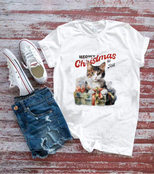 Meowy Christmas To All Cat In Gift Box T-Shirt