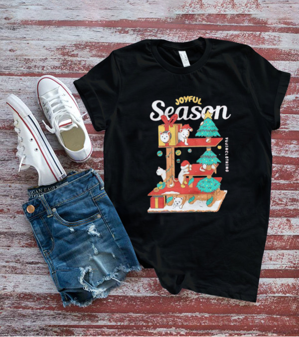 Joyful Season Merry Christmas Yujiinclothing Dog Tree T-Shirt