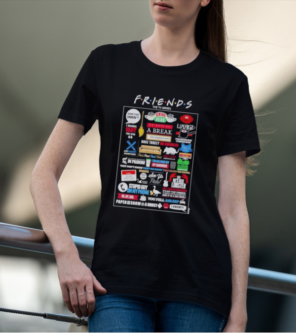 Friends The TV Series Iconic Quotes And Symbols T-Shirt