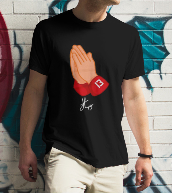 Jordan Travis College Praying Hand Number 13 T-Shirt