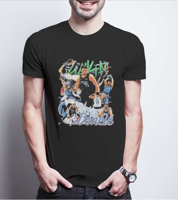 Luka Dončić NBA Mavericks 77 Action Collage T-Shirt