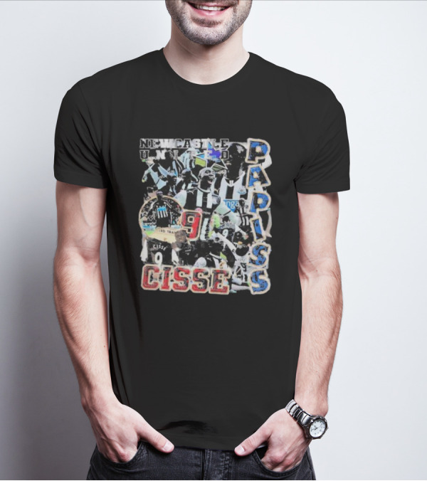Newcastle United Papiss Cisse 9 Football Celebration Collage T-Shirt
