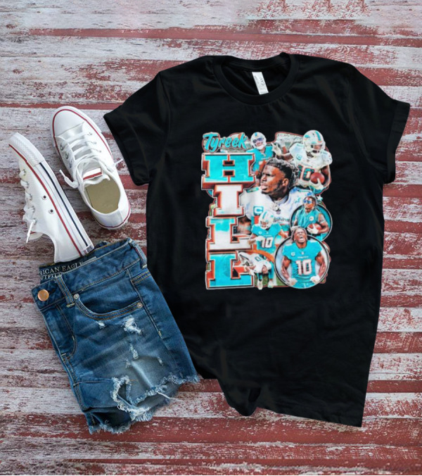 Tyreek Hill Miami Dolphins Football Player Collage T-Shirt