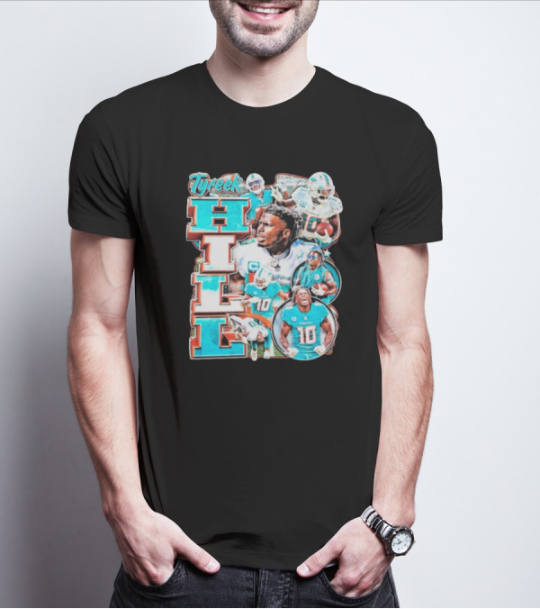 Tyreek Hill Miami Dolphins Football Player Collage T-Shirt