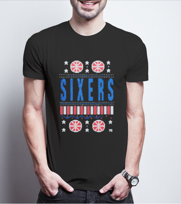 Philadelphia 76ers Sixers Holiday Basketball Stars T-Shirt