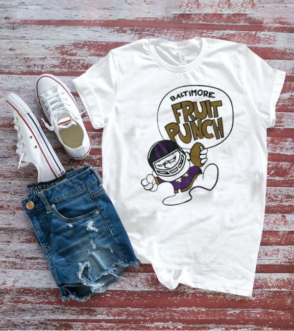 Baltimore Ravens Fruit Punch Football Cartoon Character T-Shirt