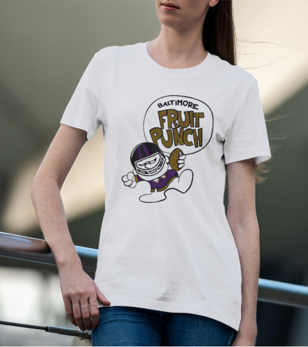 Baltimore Ravens Fruit Punch Football Cartoon Character T-Shirt
