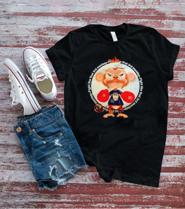 Fight Like That 3rd Monkey Angry Boxing Character With Red Gloves And Orange Hair T-Shirt