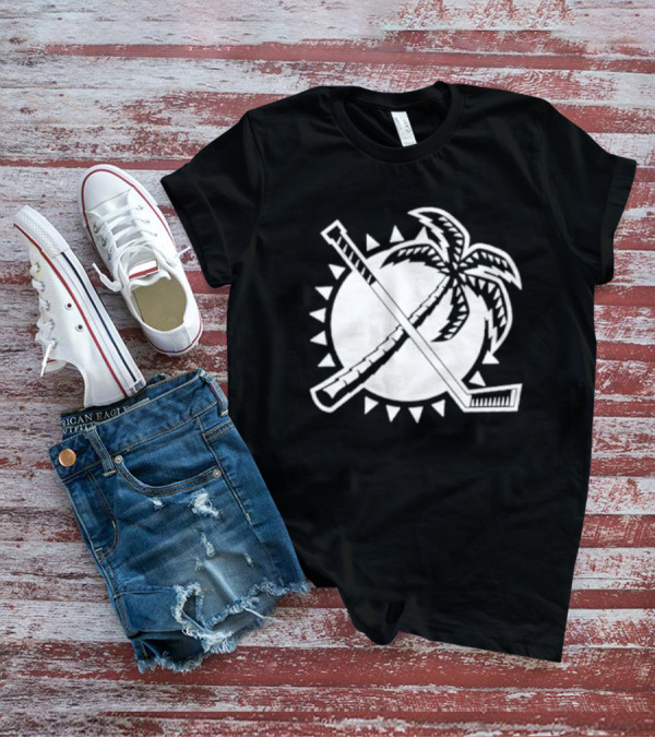 Florida Hockey Palm Tree Sunburst T-Shirt