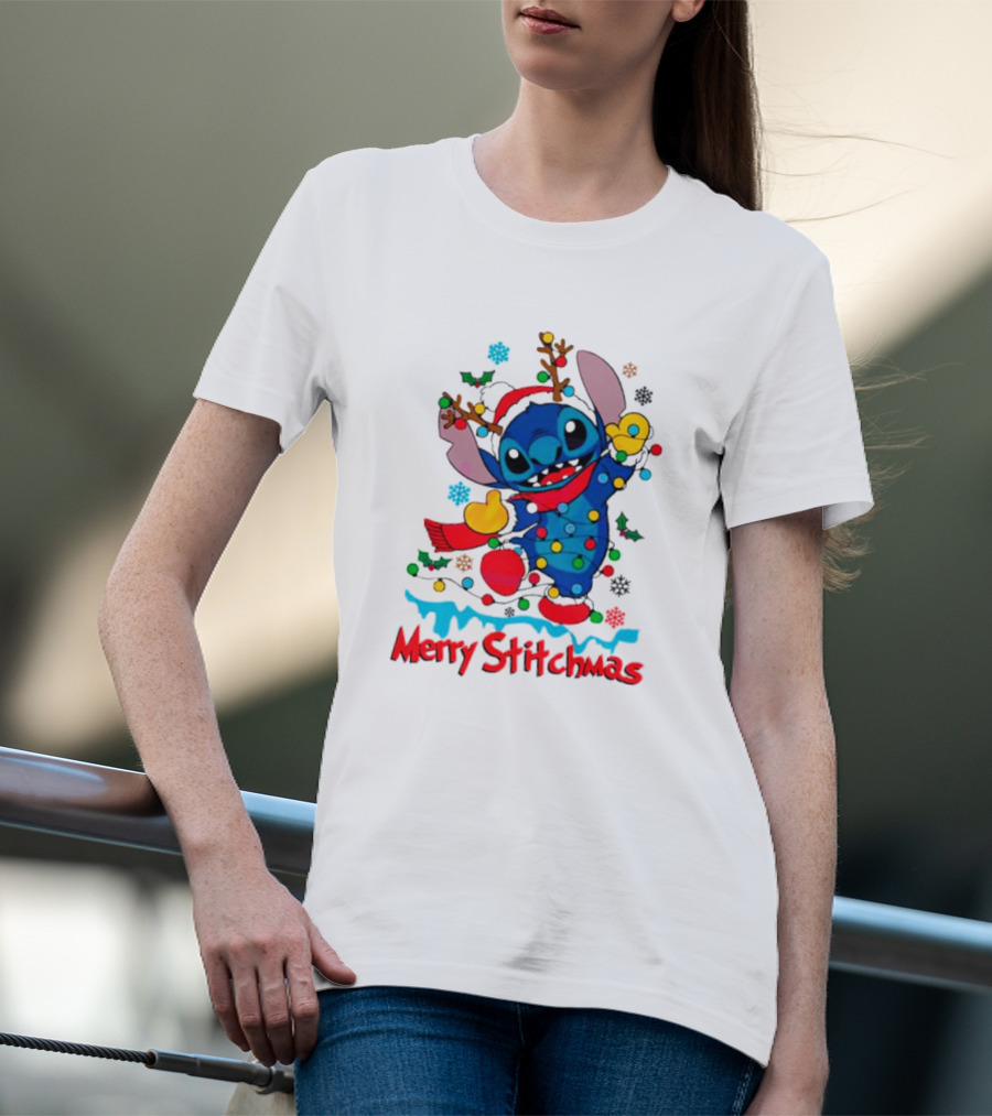 Merry Stitchmas Santa Merry Christmas Stitch T-Shirt