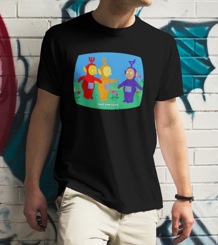 Teletubbies Meet The Simpsons Hurt Everyone Scene T-Shirt