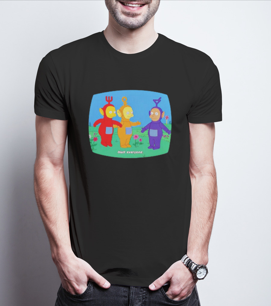 Teletubbies Meet The Simpsons Hurt Everyone Scene T-Shirt