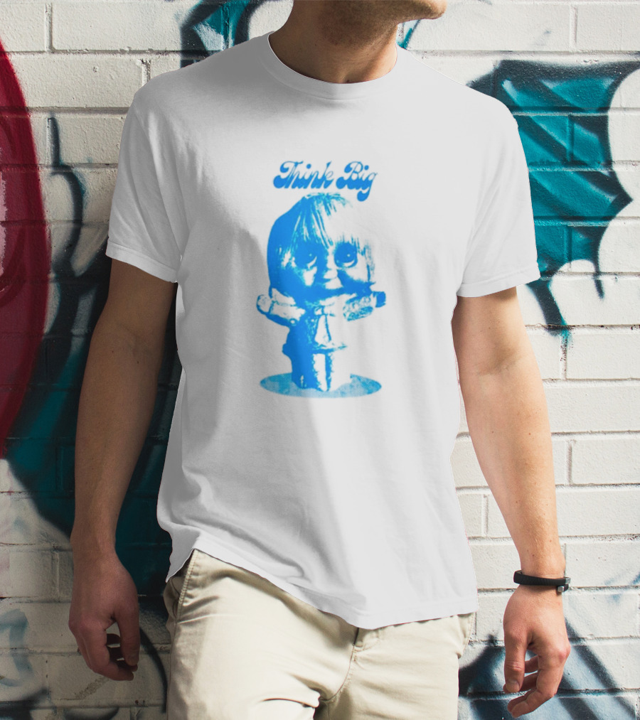 Think Big Blue Figurine With Large Eyes T-Shirt
