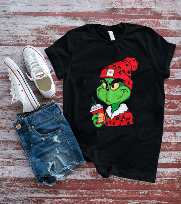 Grinch Leopard Kansas City Chiefs Coffee Beanie T-Shirt