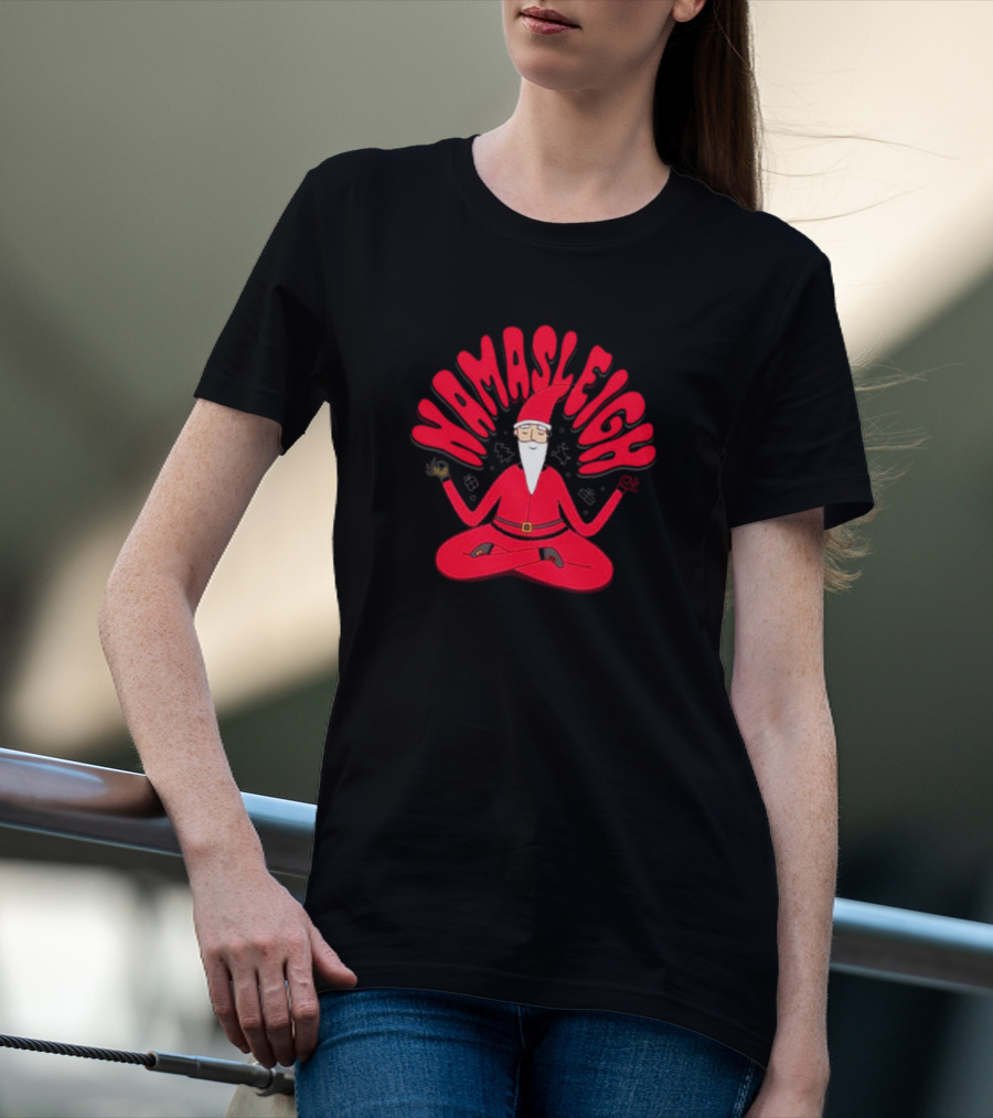 Namasleigh Santa Claus Yoga Christmas T-Shirt