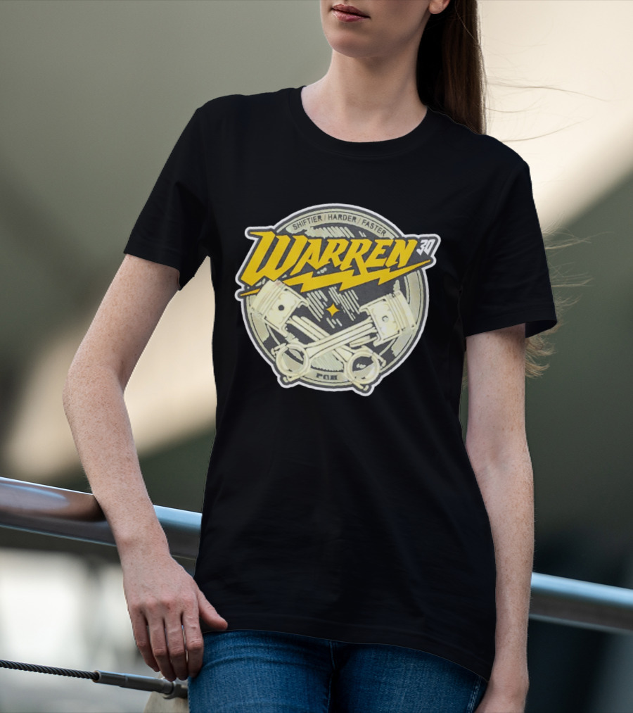 Shiftier Harder Faster Warren 30 Racing Pistons PMF T-Shirt