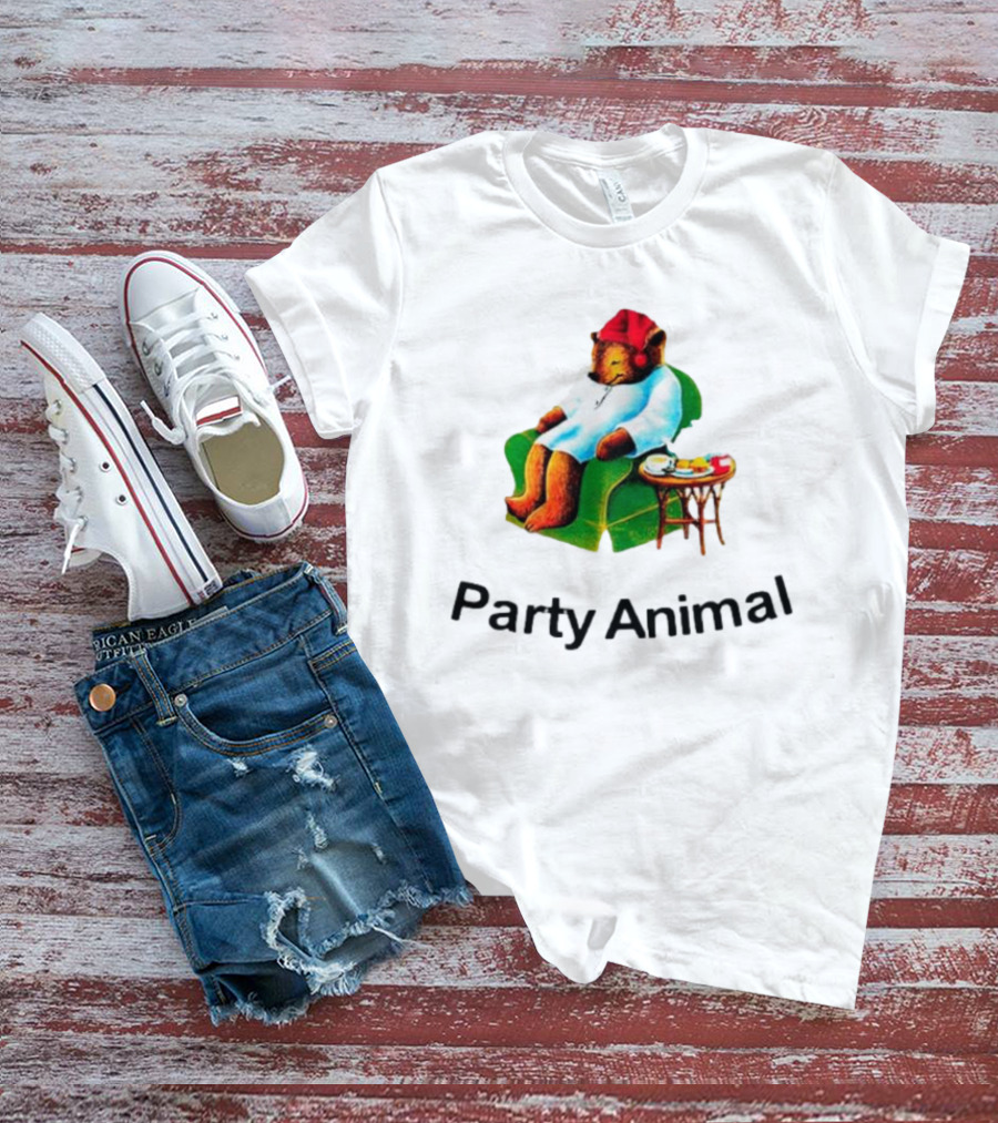 Bear In Red Hat And Robe Tea Party Animal T-Shirt