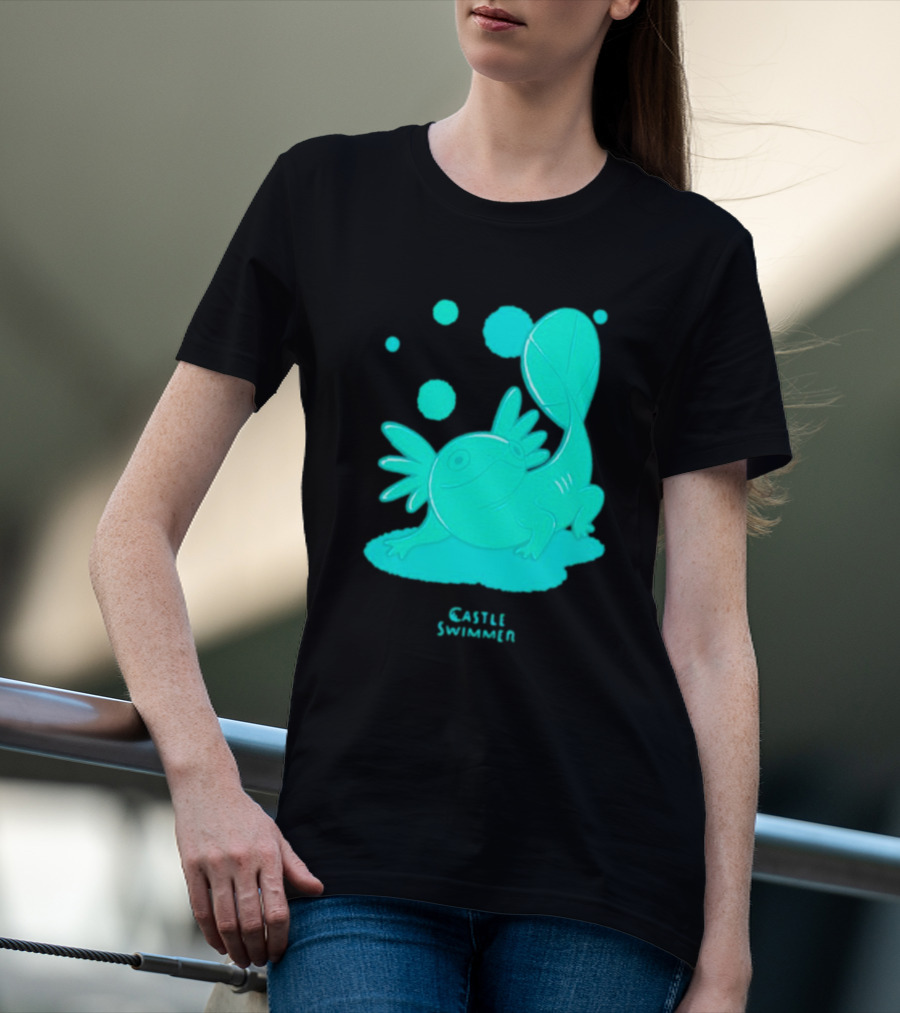 Castle Swimmer Glowing Axolotl Bubbles T-Shirt