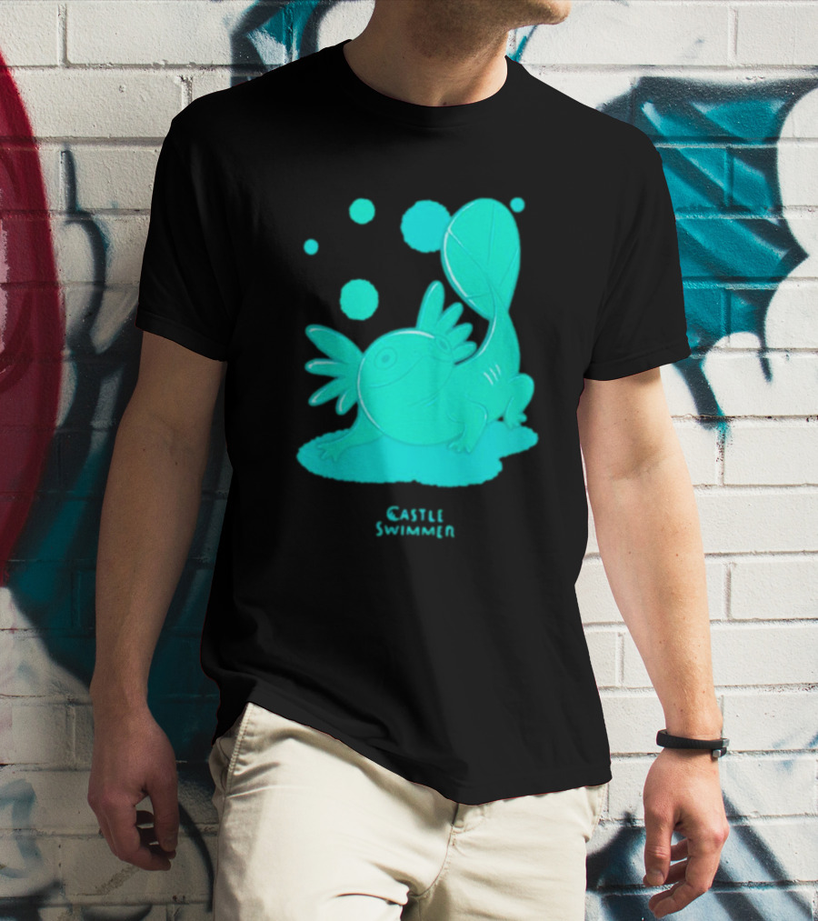 Castle Swimmer Glowing Axolotl Bubbles T-Shirt