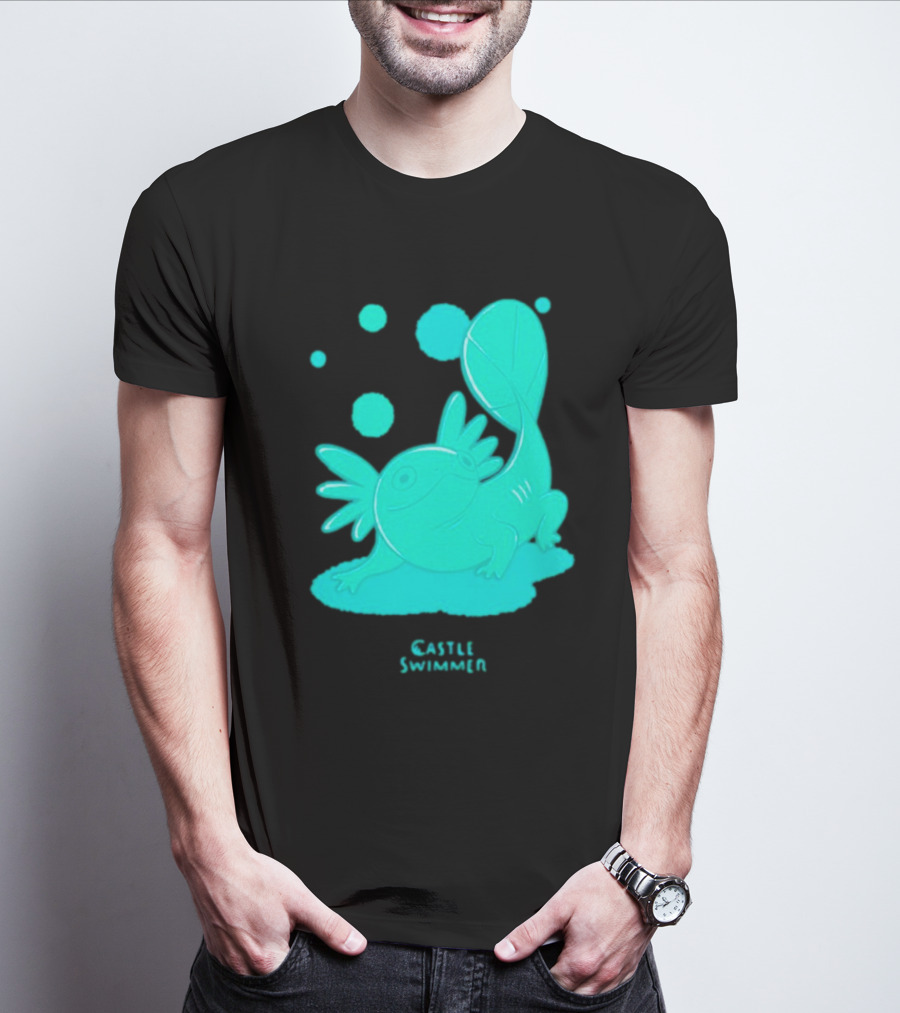Castle Swimmer Glowing Axolotl Bubbles T-Shirt