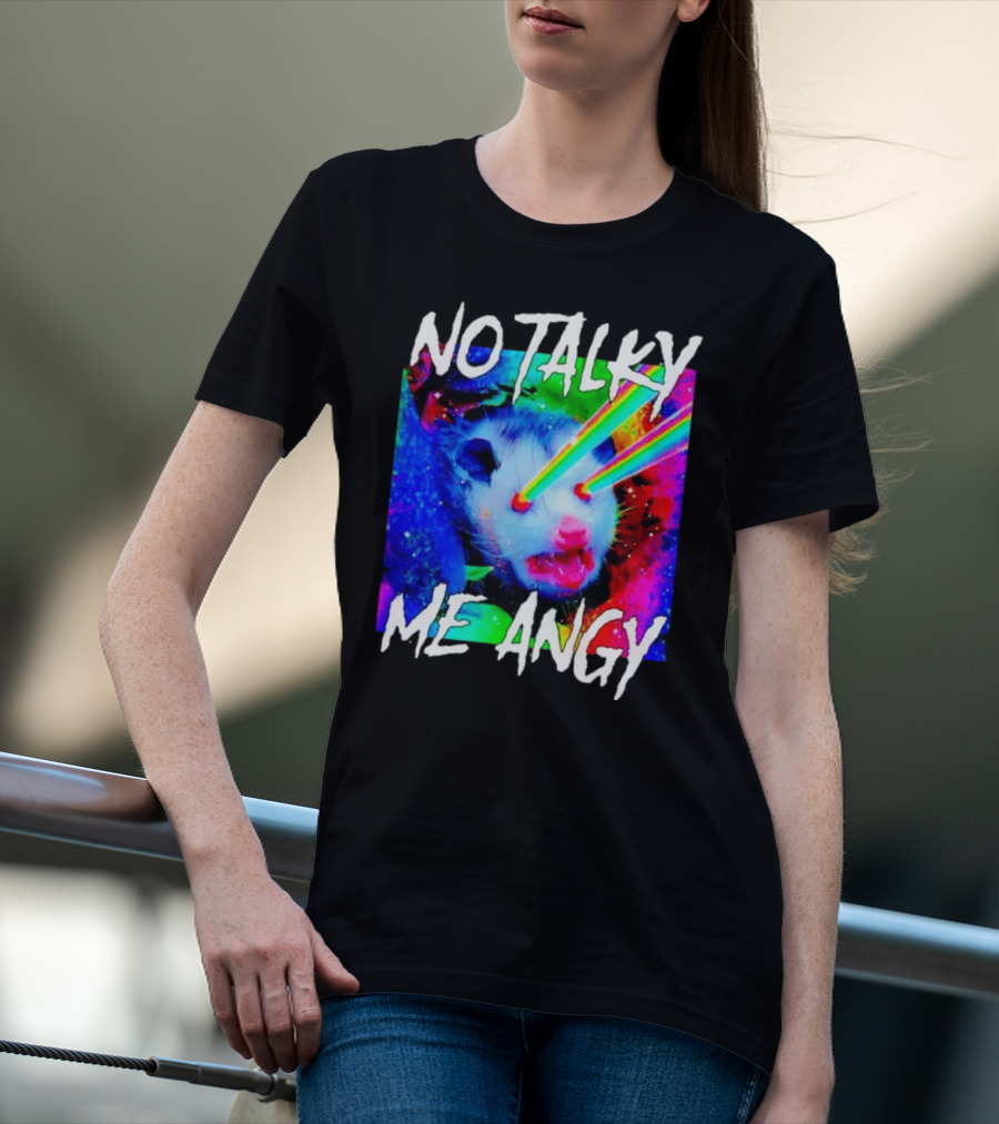 No Talky Me Angy Laser Eyes Possum T-Shirt