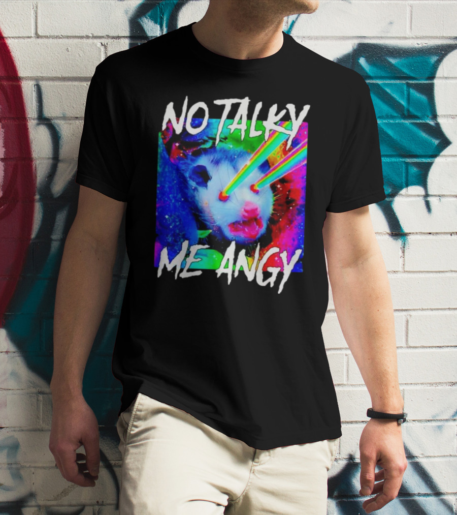 No Talky Me Angy Laser Eyes Possum T-Shirt