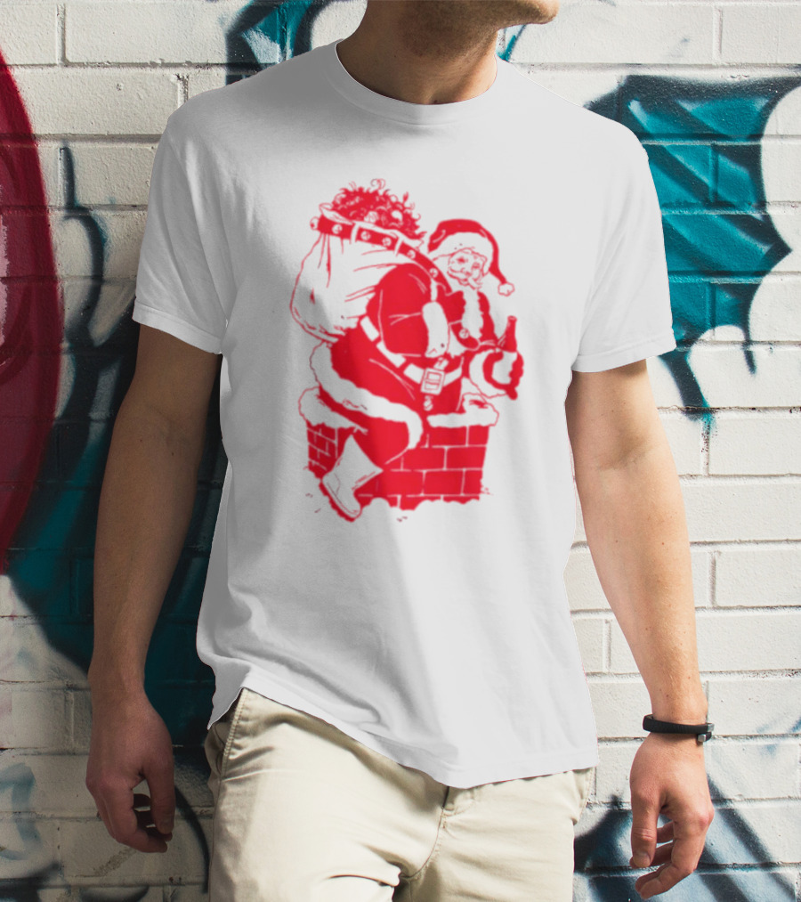 Santa Claus Chimney Beer Belly Red T-Shirt