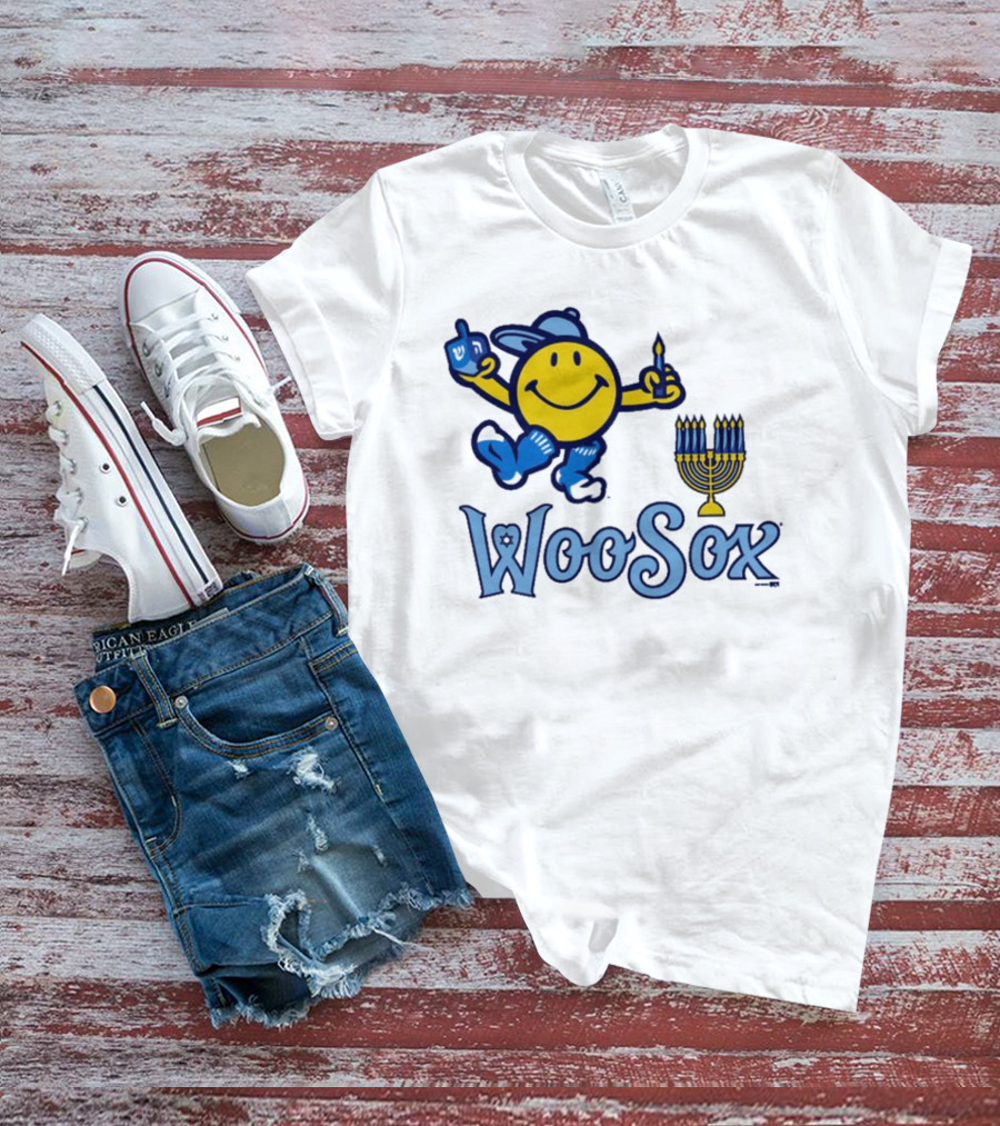 Worcester Red Sox Hannukkah Smiley Dreidel Menorah WooSox T-Shirt