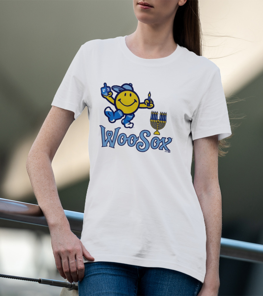 Worcester Red Sox Hannukkah Smiley Dreidel Menorah WooSox T-Shirt